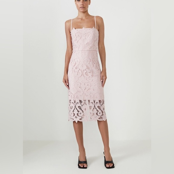 Bardot Dresses & Skirts - Bardot Lina Lace Sheath Dress In Pink Rose